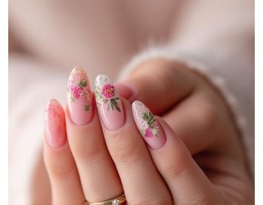 Floral nail art design