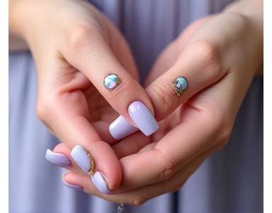 Geometric abstract nail art