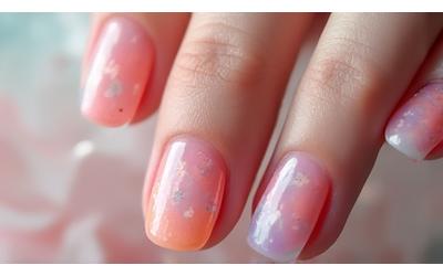 Elegant pastel swirl gel art design
