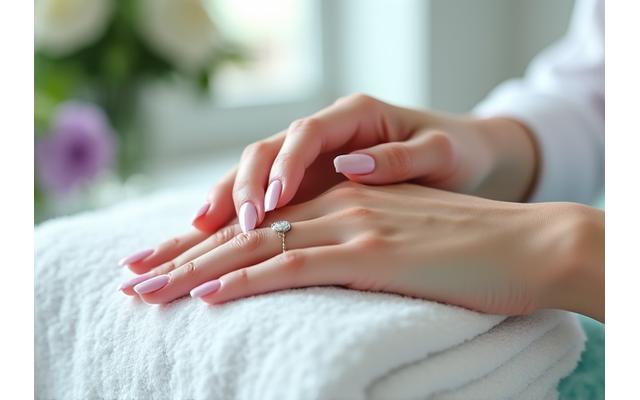 Woman receiving a delicate Classic Manicure